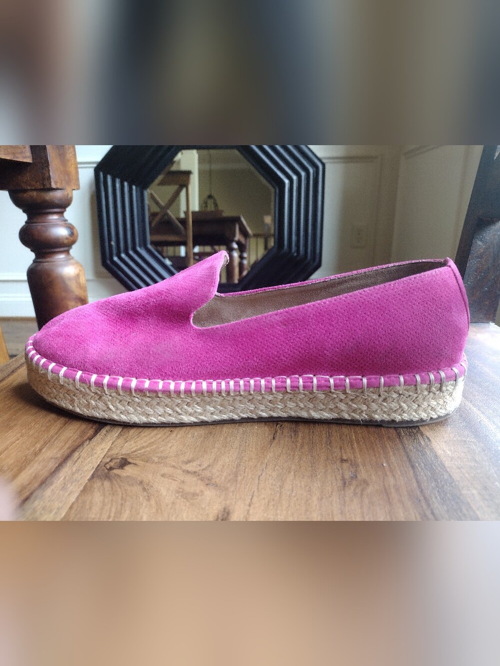 Me Too Pink Faux Suede Cayce Espadrille Loafers Size 10
